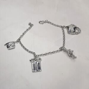 Silver Tone Birthday Charm Bracelet